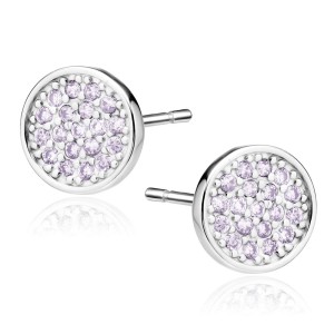 Cercei argint rotunzi cu pietre violet DiAmanti Z1548E_V7-DIA (Argint 925‰ 1,2 g.)